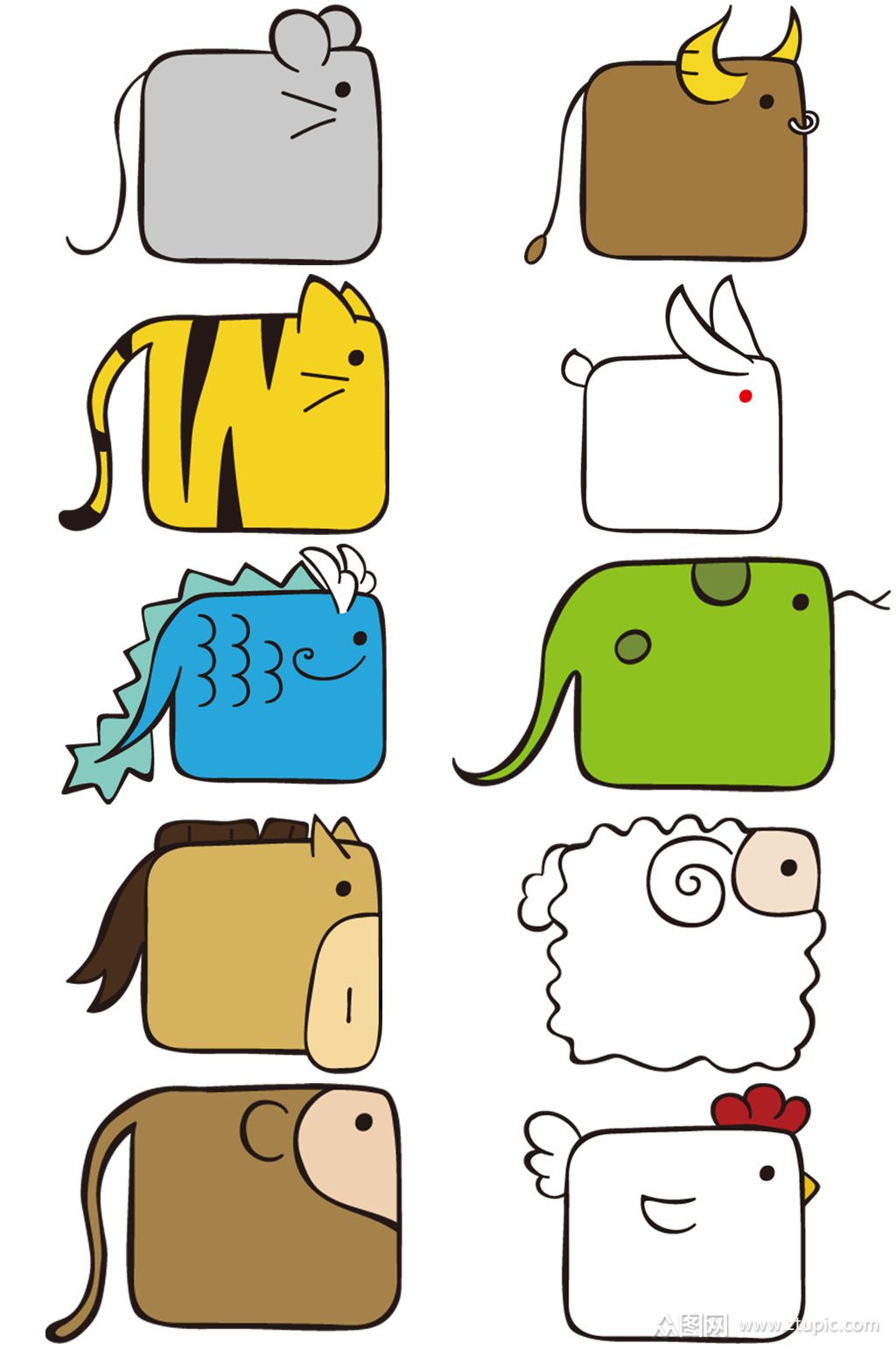 第149期方形12生肖png图标