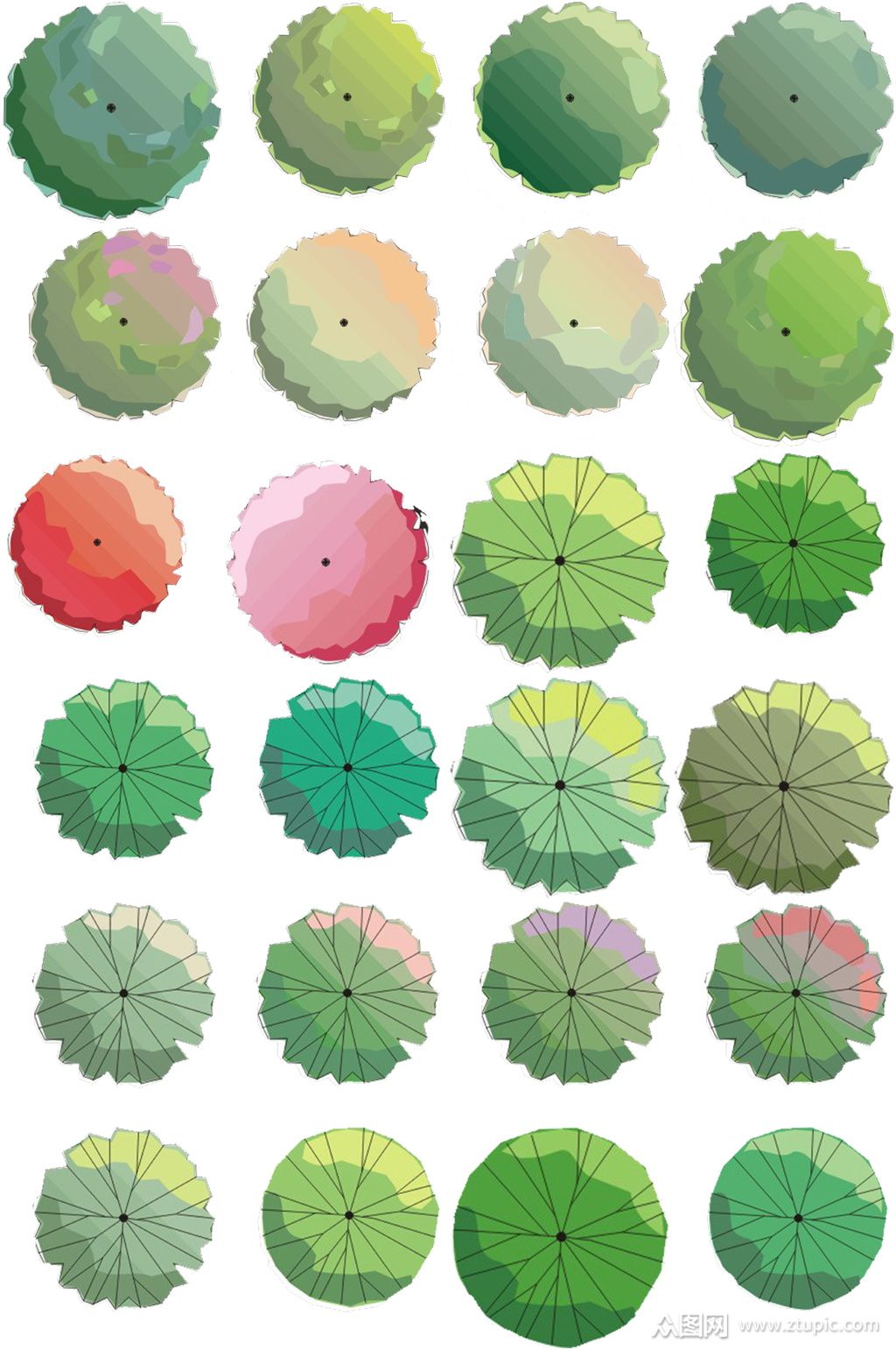 手绘植物彩平素材 (1)