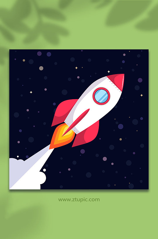 宇宙火箭插画UI元素太空素材图标