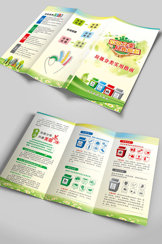 垃圾分類(lèi)實(shí)用指南三折頁(yè)