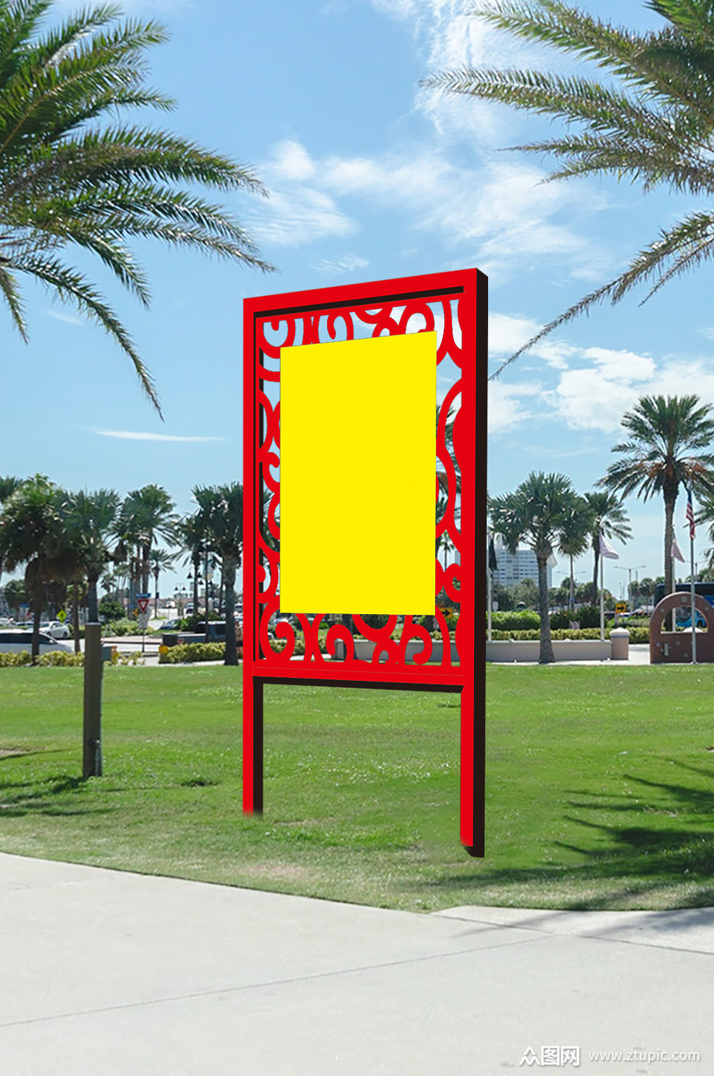 户外铁艺雕花造型标牌