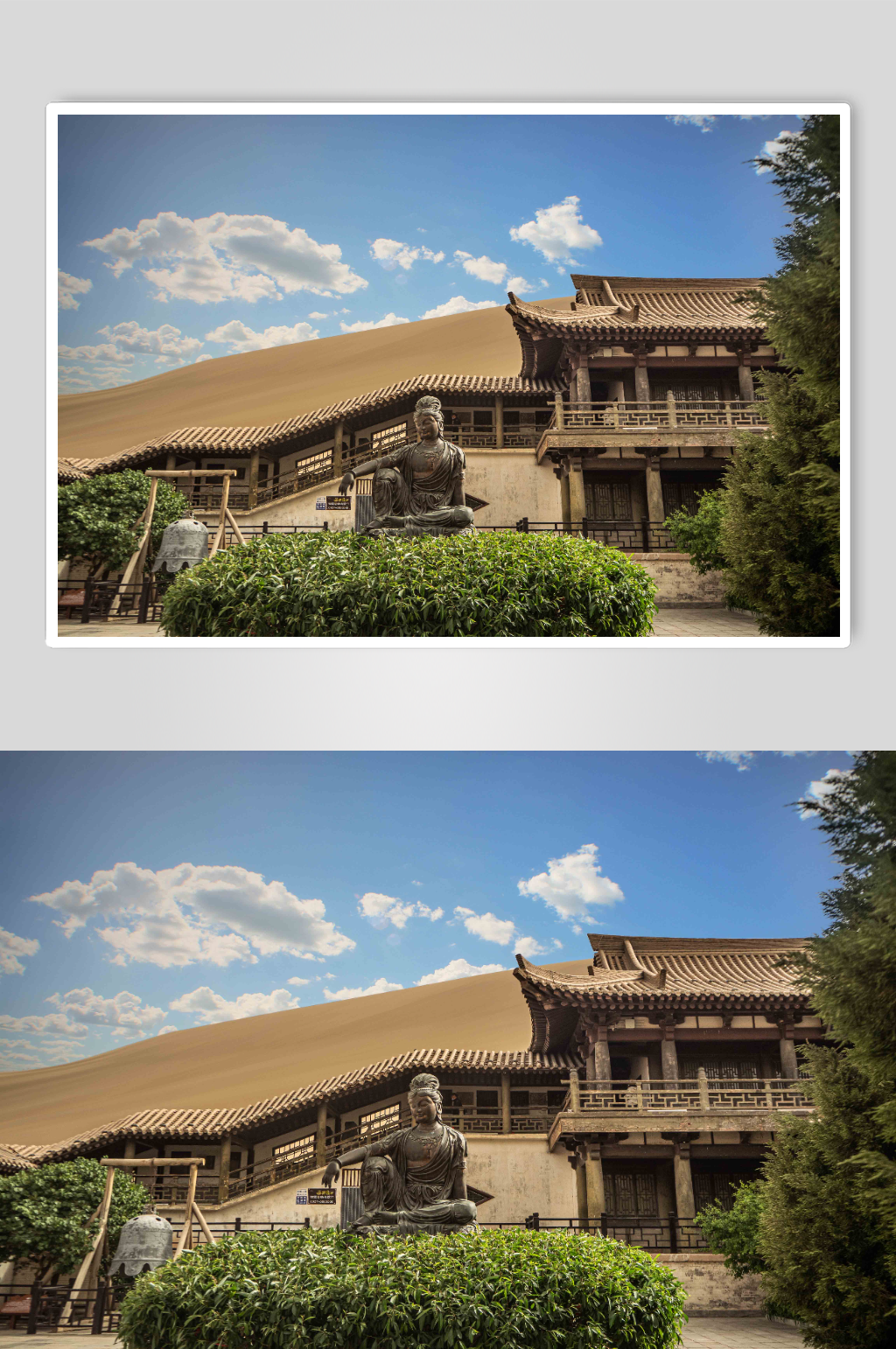 敦煌月牙泉鸣沙山自然风光素材