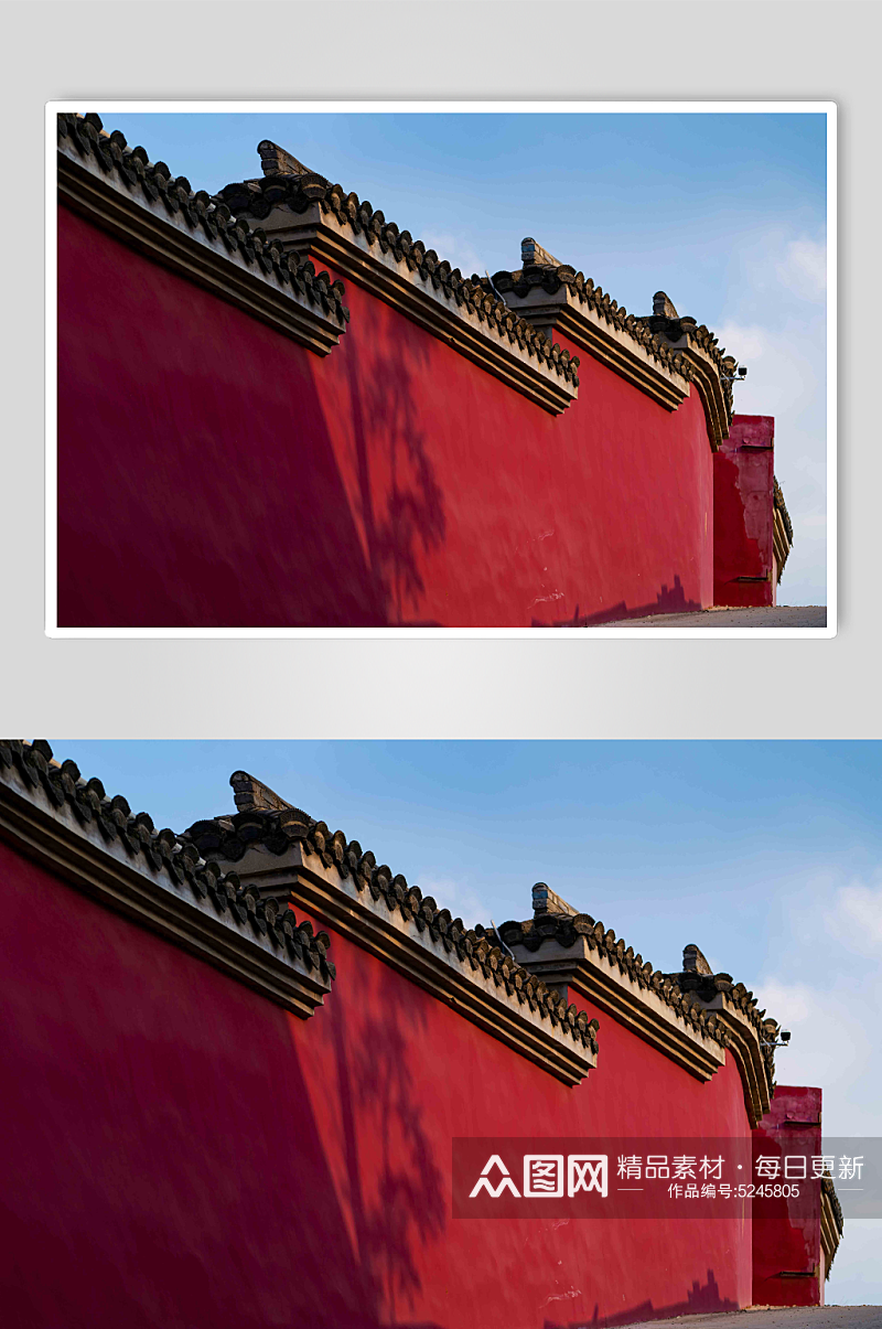 红墙青瓦的江西庐山寺庙素材