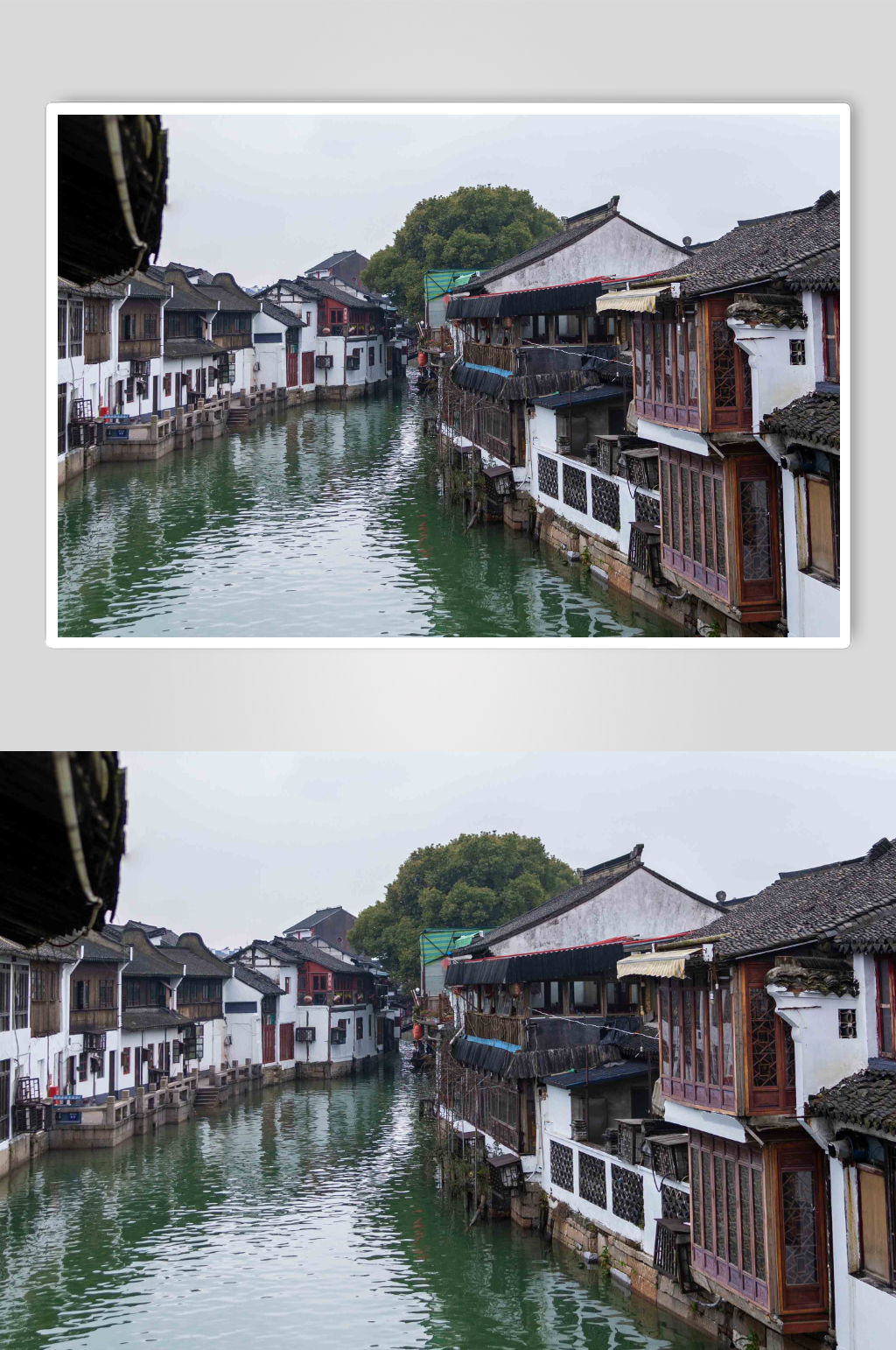 秦淮河上的江南晨景素材