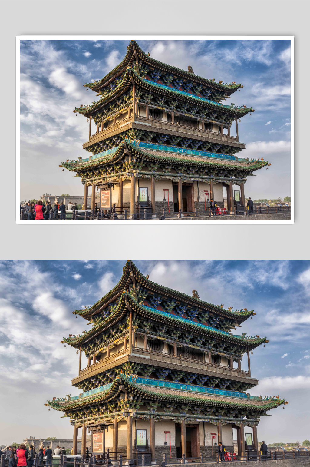 日落前的美丽西安古城墙摄影图片素材