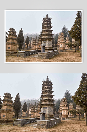 少林寺的宝塔摄影图片