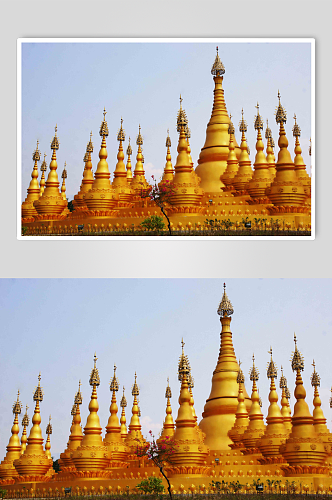 西双版纳傣族建筑佛塔实拍摄影图