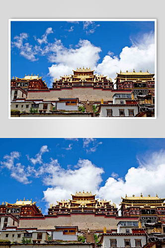 香格里拉松赞林寺实拍摄影图