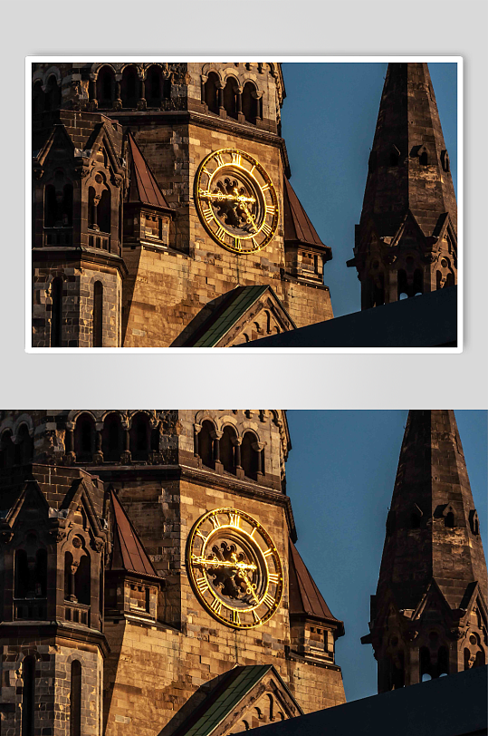 欧式教堂建筑摄影图