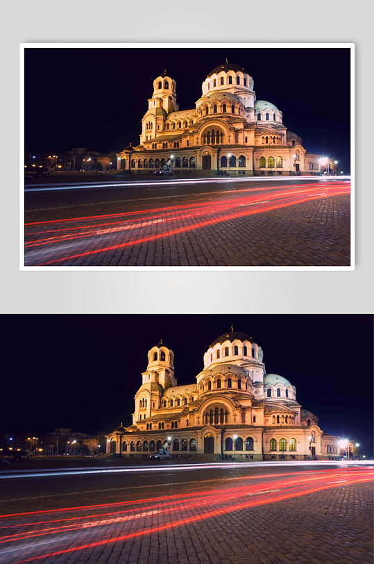 欧式教堂建筑摄影图