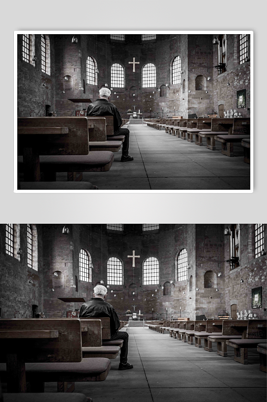 欧式房屋教堂建筑摄影图