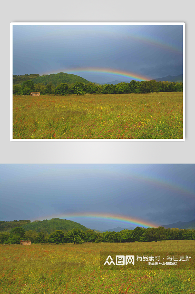 山地雨后彩虹唯美摄影图片素材