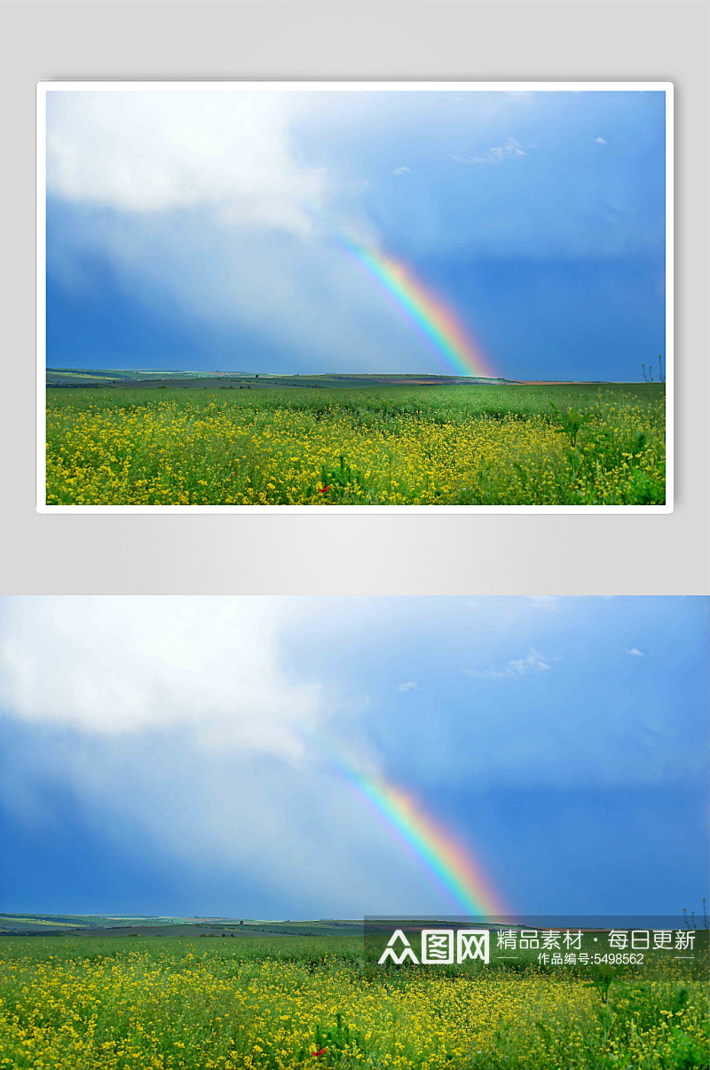 山地雨后彩虹唯美摄影图片素材