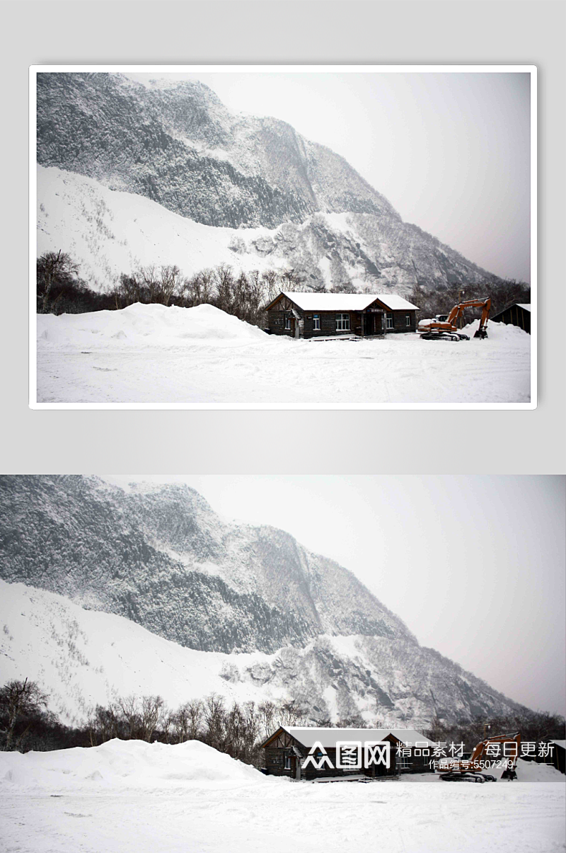 长白山的小木屋摄影图片素材