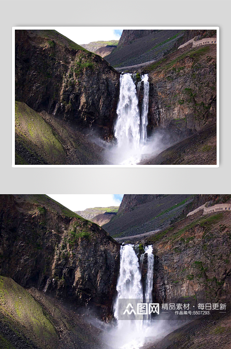 长白山瀑布摄影图片素材