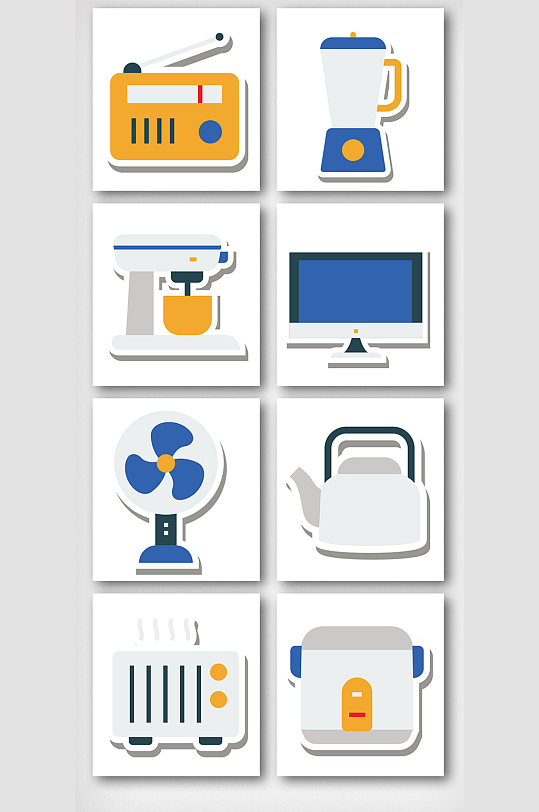 卡通家用电器图案元素-众图网