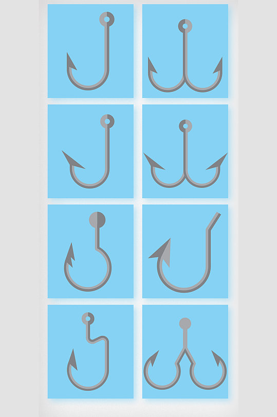 钓鱼鱼钩图案元素