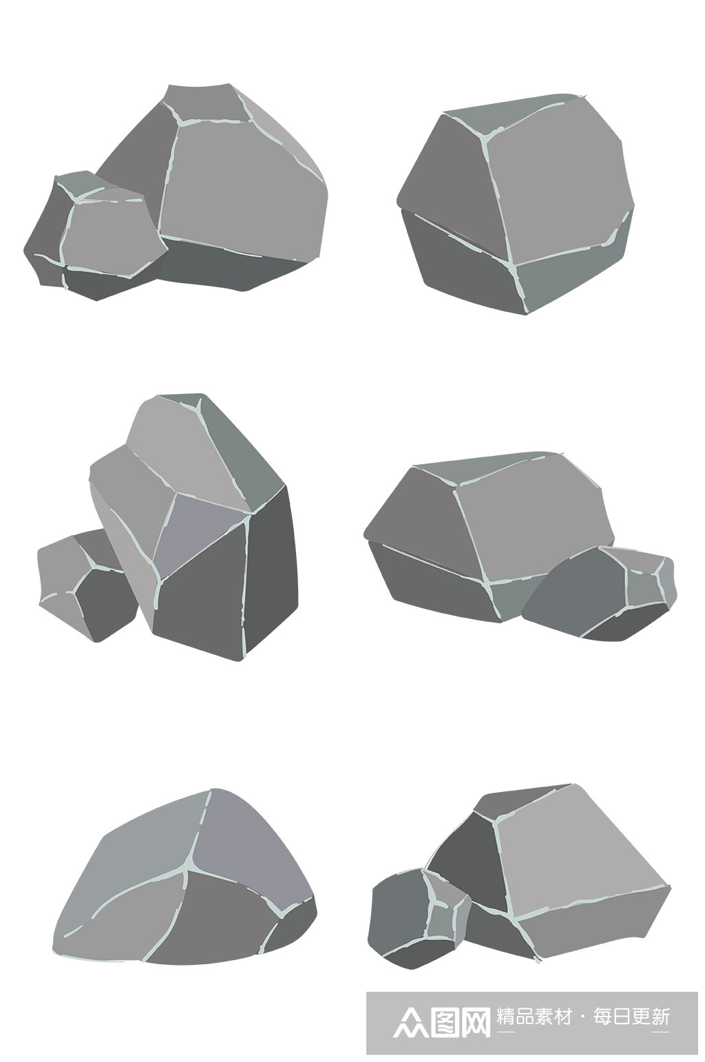 卡通手绘可爱石头 石材