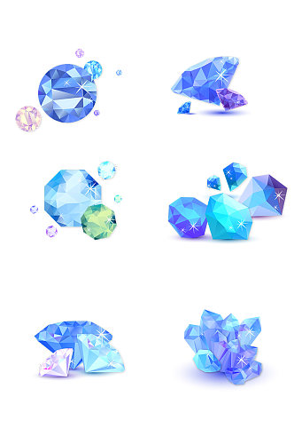 蓝色水晶立体钻石装饰图案