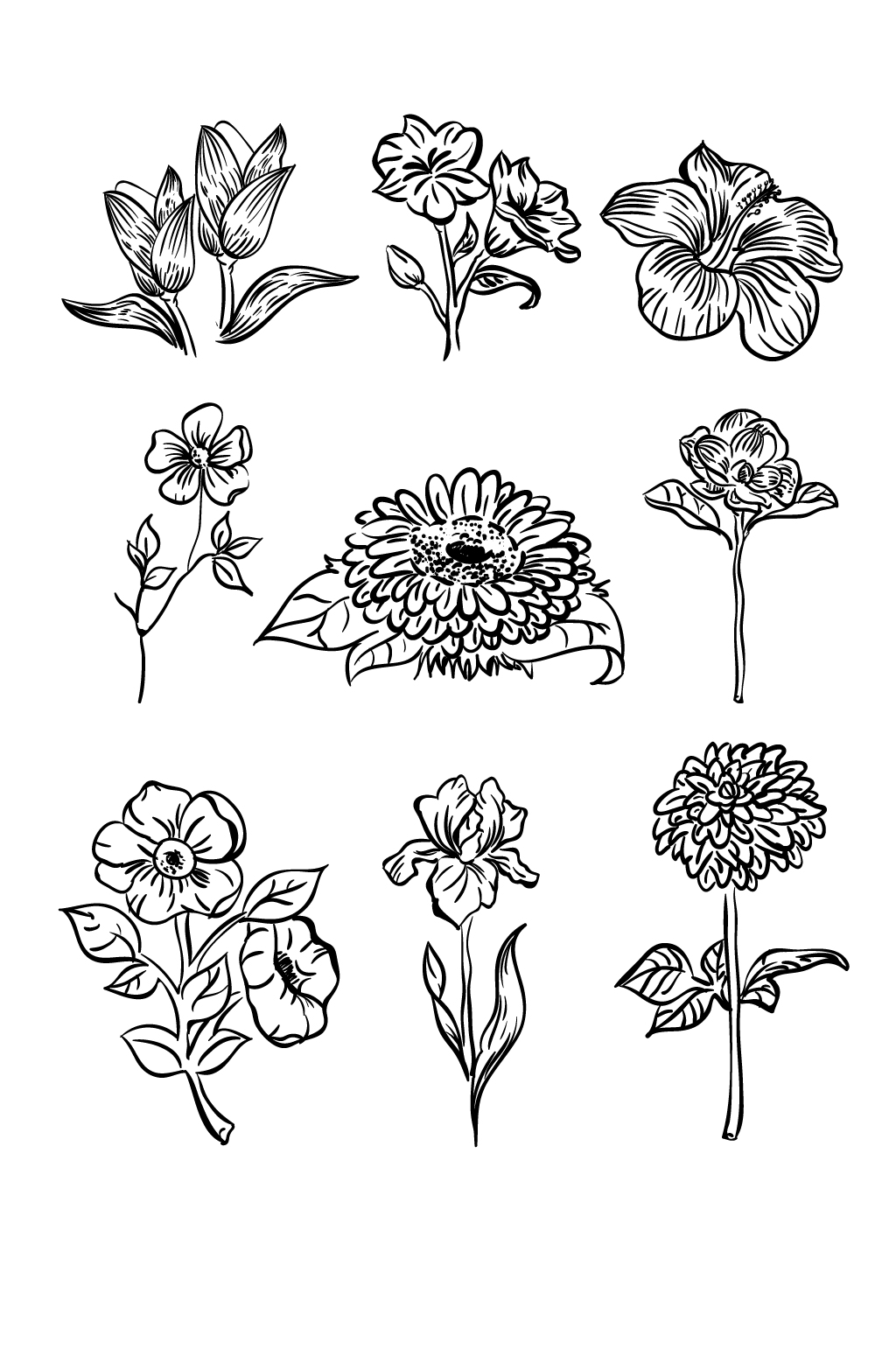众图网独家提供线条简约花卉手绘素材免费下载,本作品是由艺树设计