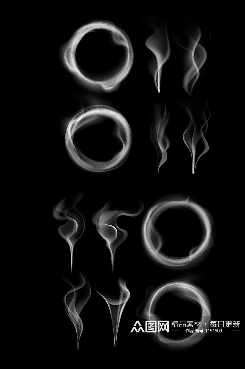 蒸汽烟雾形状冒烟的蒸气流素材