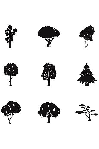 树木植物图标设置9个树木植物传染