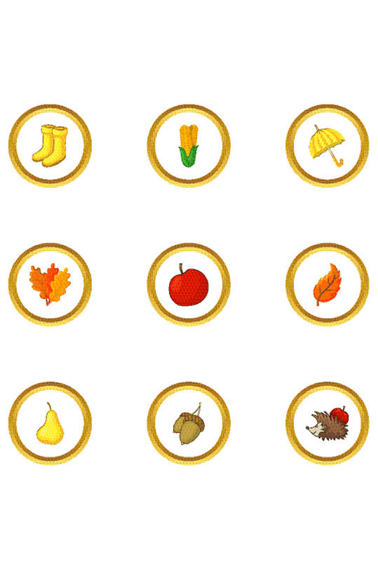 秋天的符号图标设置动画片样式套网络