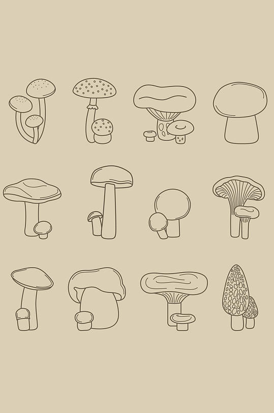 导航手食谱的图画蘑菇和菜单排行
