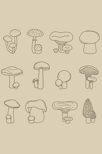 导航手食谱的图画蘑菇和菜单排行