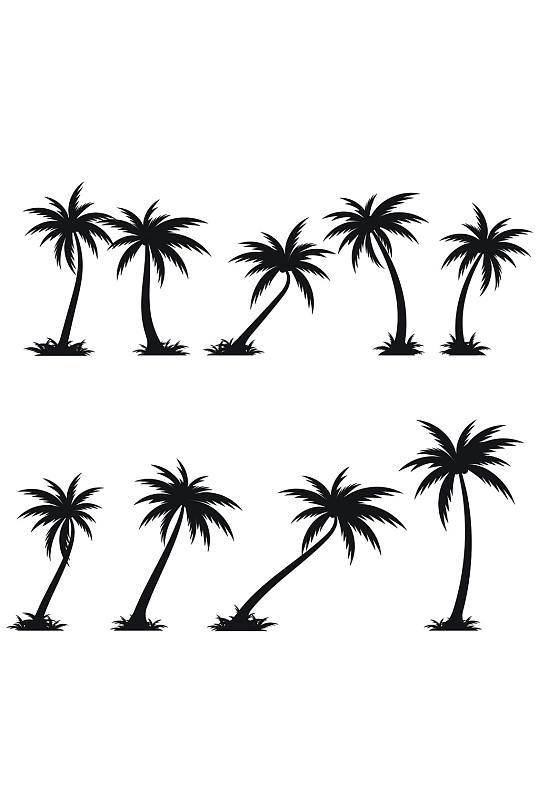 棕榈树图标模板矢量图棕榈树夏天图标
