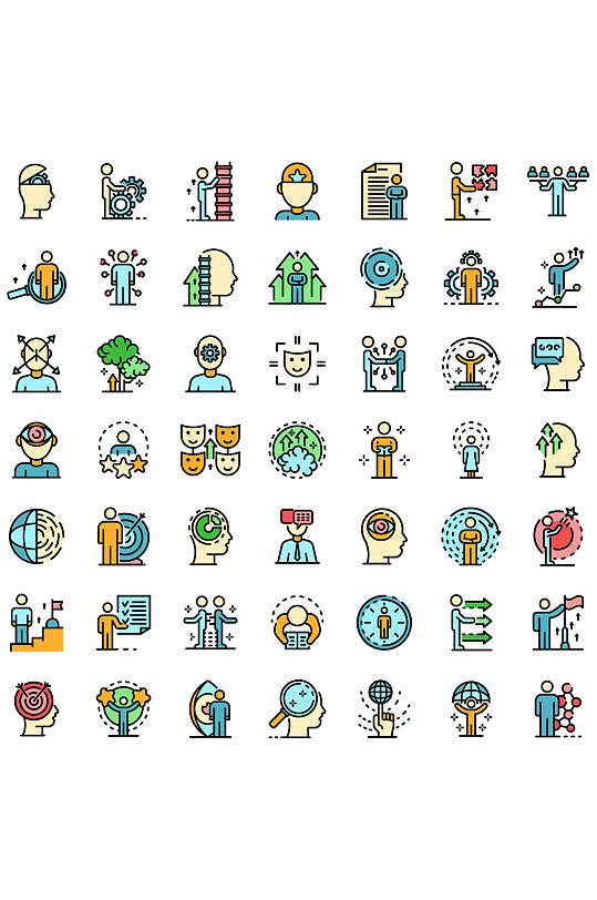 生活技能的图标集概述套生活技能矢量