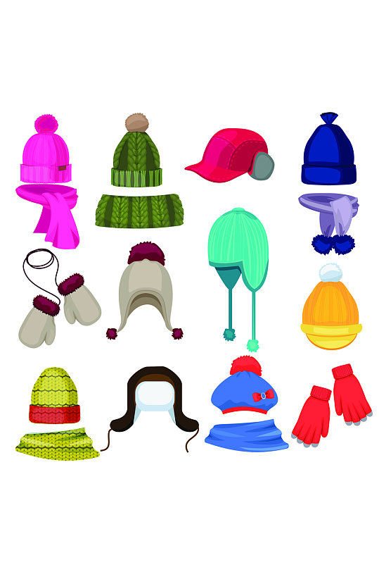 冬天的帽子卡通头饰帽围巾和其他时尚