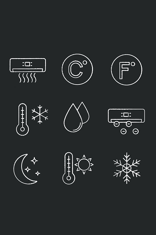 空调粉笔图标设置调节剂-众图网