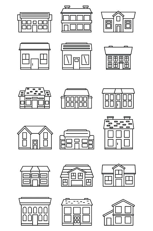 小屋的房子图标设置概述套别墅房子