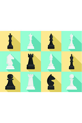 象棋图标集平面套国际象棋网络设计