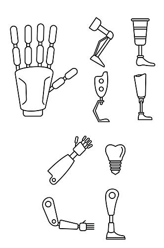 仿生人工肢体图标设置概述在白色背景