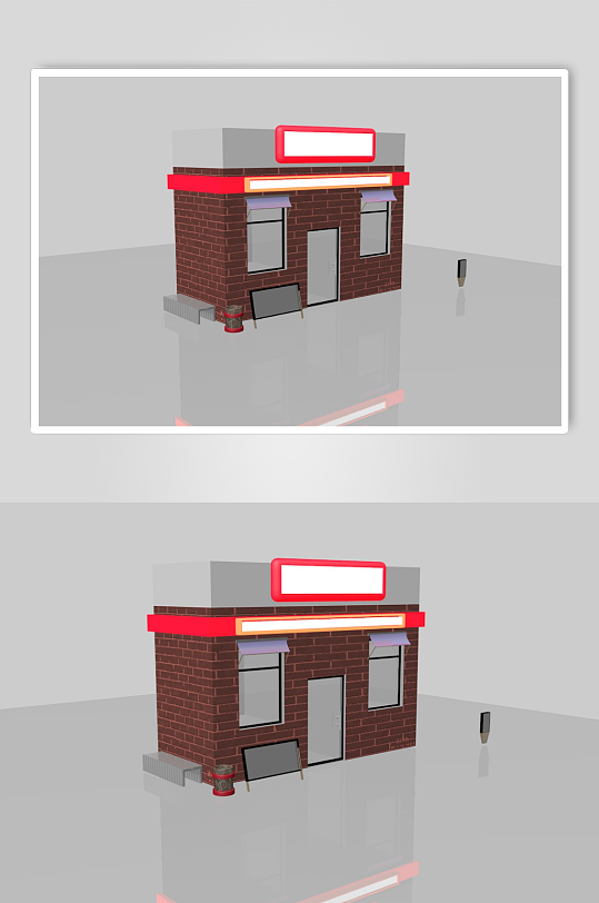 商店建筑风格大气背景-众图网