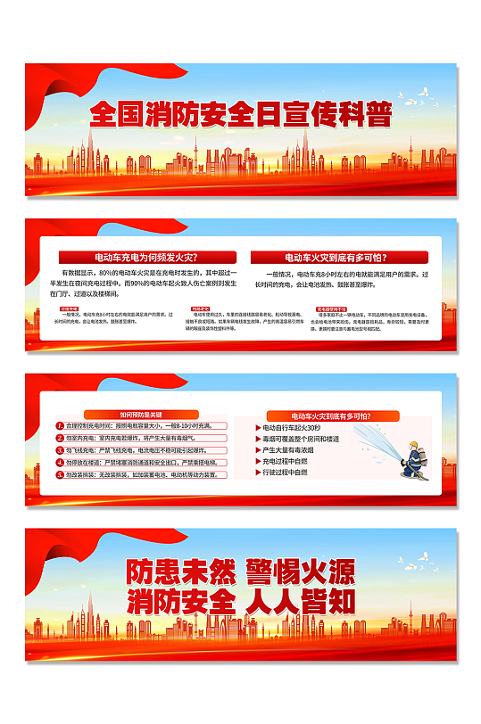 消防安全围挡墙绘展板