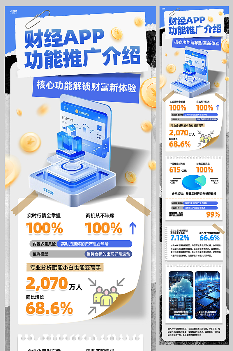APP平台功能推广介绍长图海报素材下载-众图网