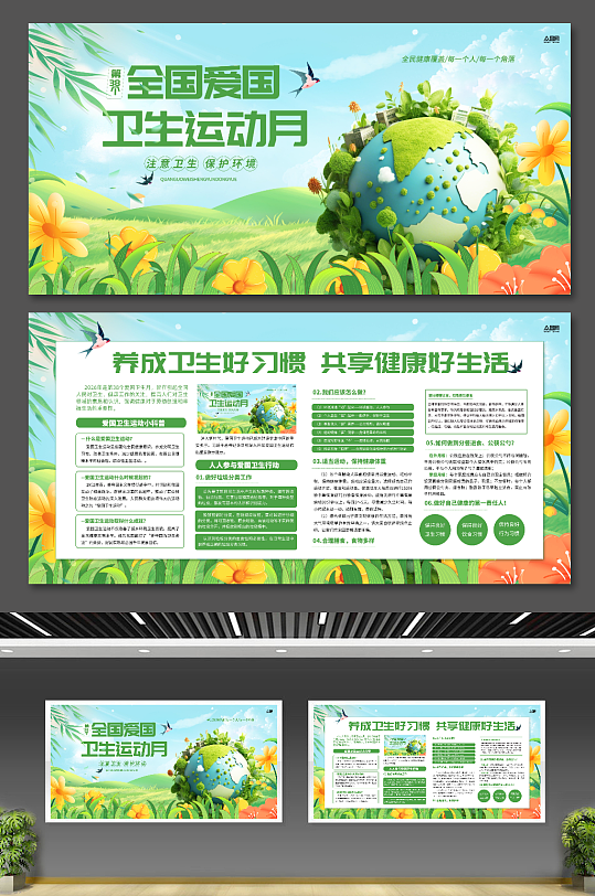 2026年第38个全国爱国卫生月展板-众图网