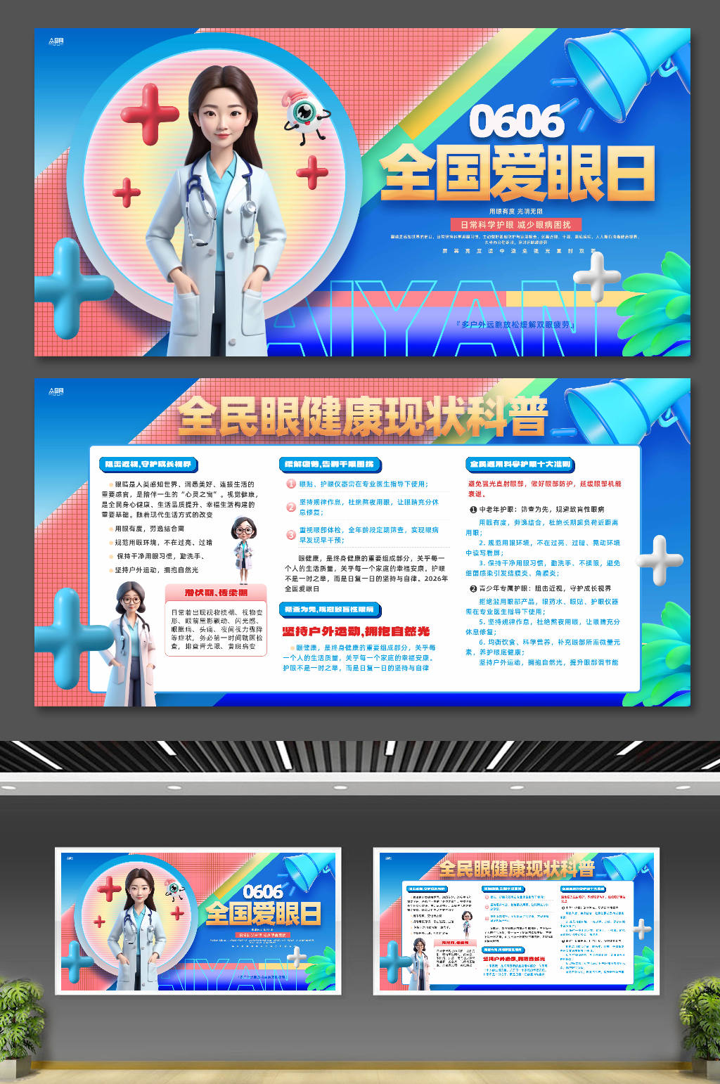 2026年全国爱眼日眼科医疗展板素材