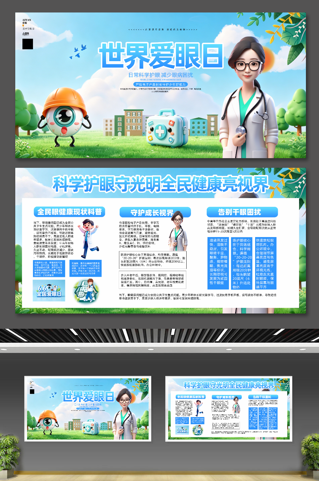 2026年全国爱眼日眼科医疗展板素材
