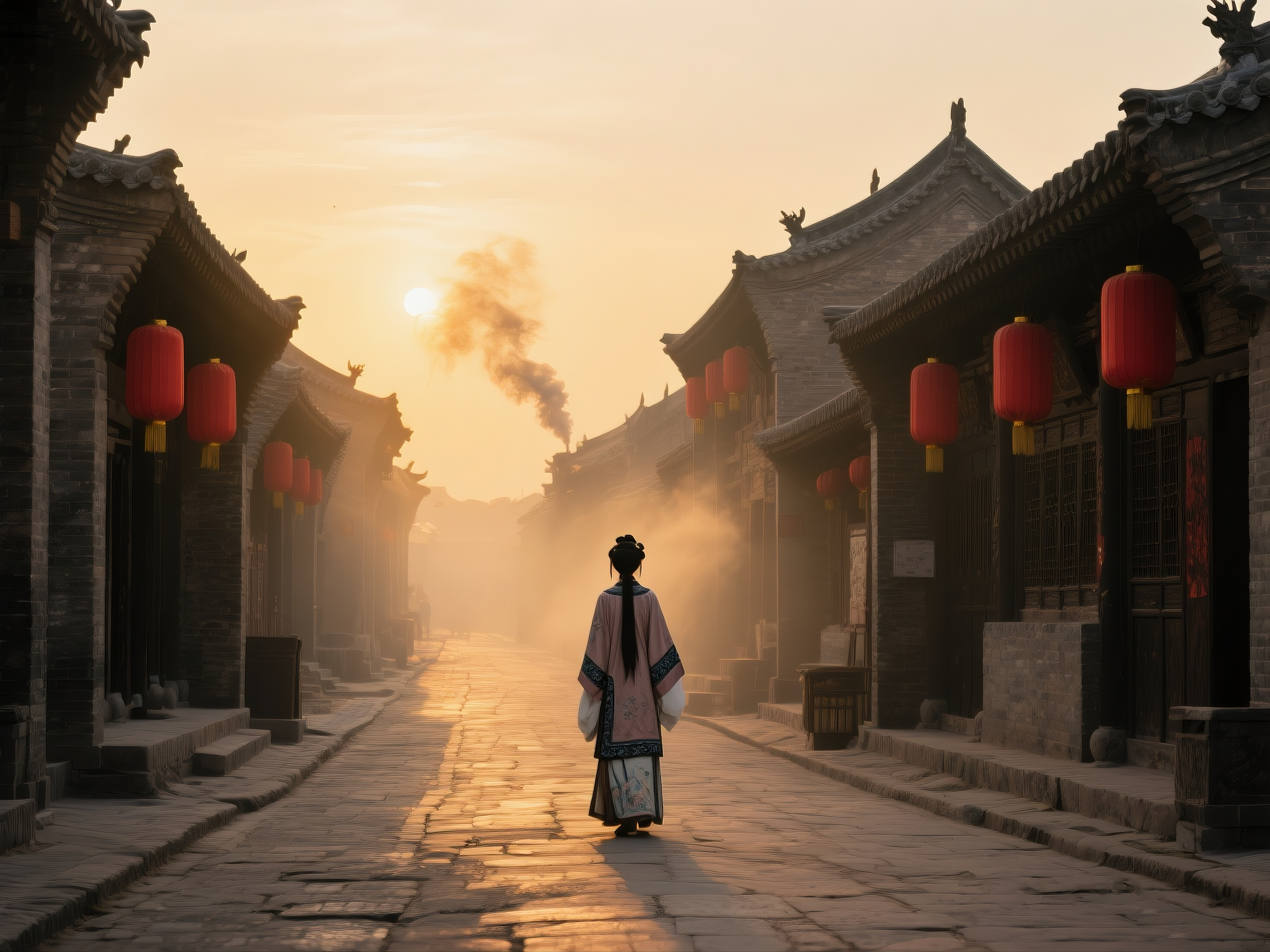 航拍唯美云冈石窟高清摄影图AI素材
