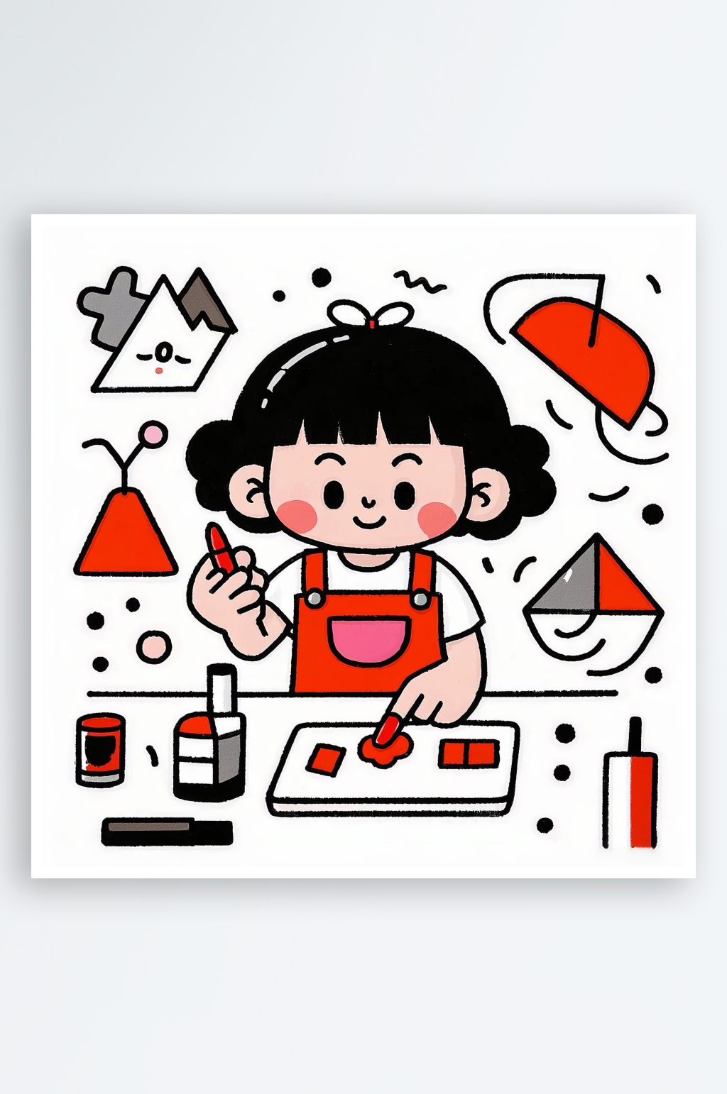 美甲美睫漫画风扁平插画配图素材