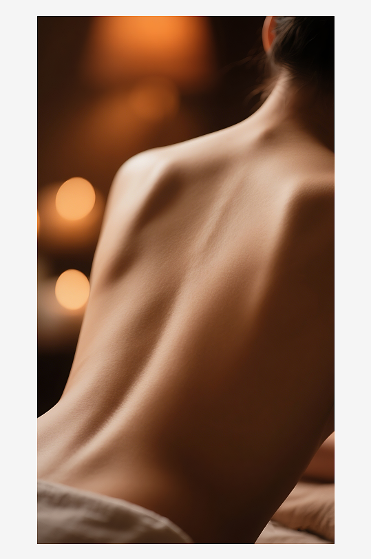女生spa背部特写高清摄影