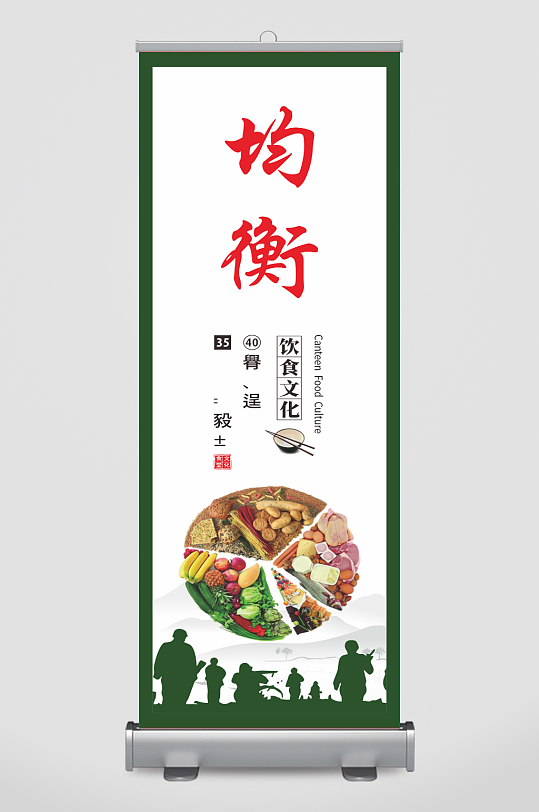 食堂海报文化墙可编辑-众图网