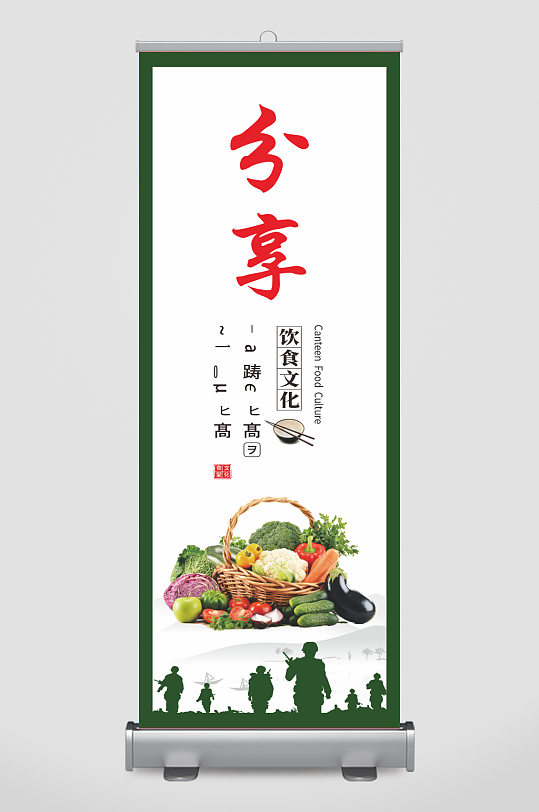 食堂海报文化墙可编辑-众图网