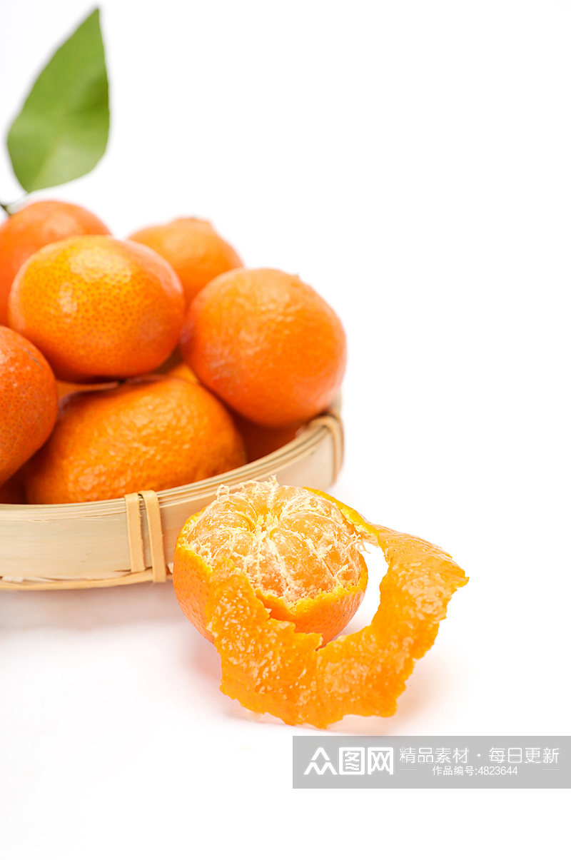 剥开橘子柑子沙糖桔水果物品摄影图片素材