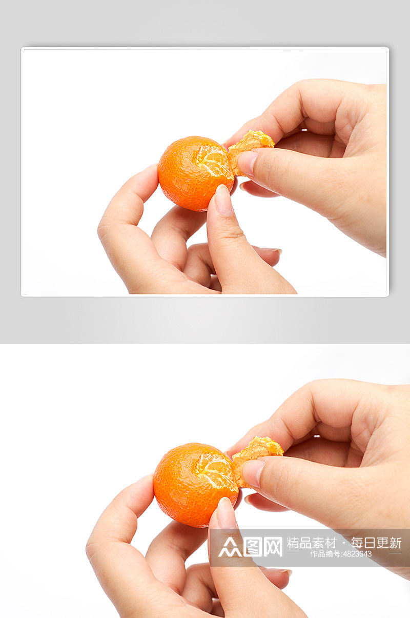 剥开橘子沙糖桔水果物品摄影图片素材
