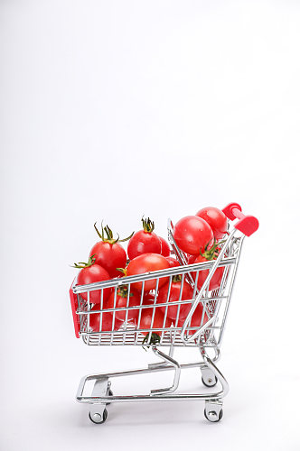 购物车圣女果小番茄水果物品摄影图片